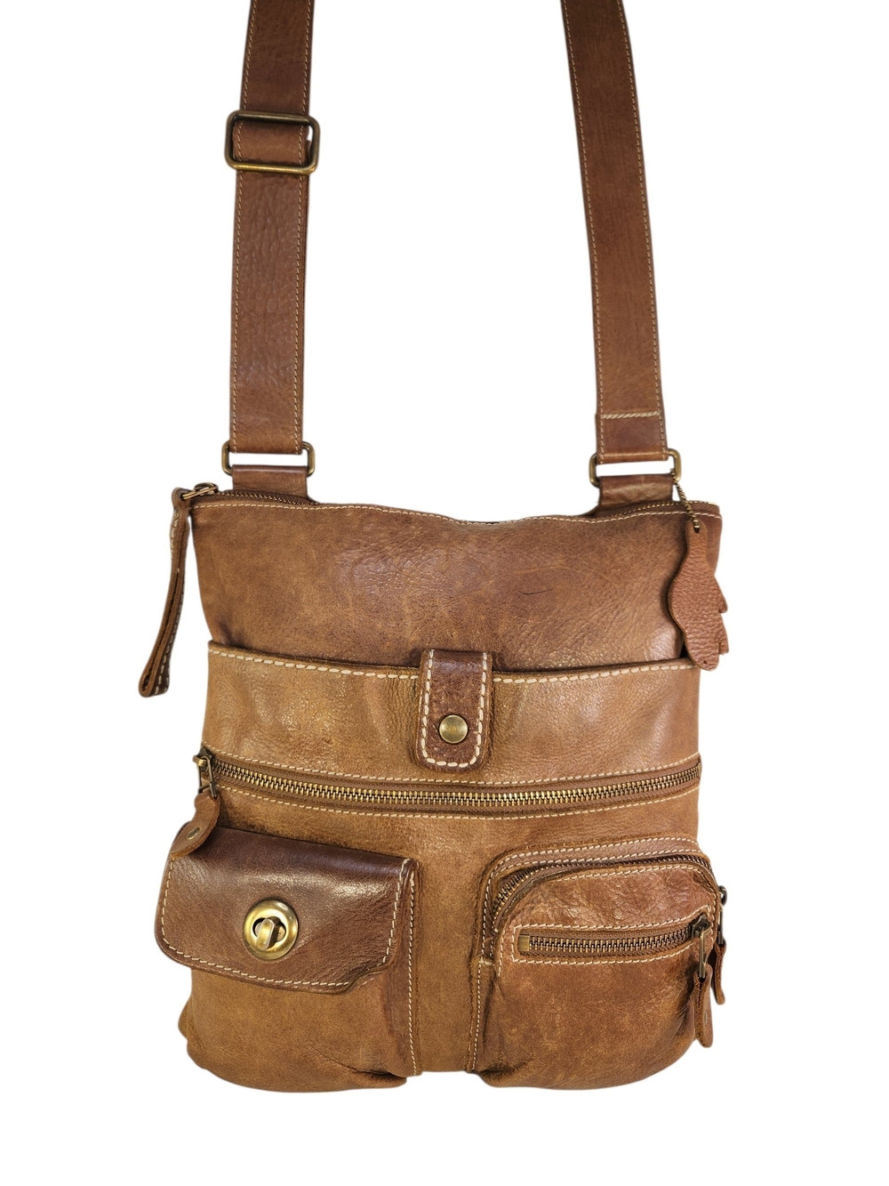 vintage roots CANADA  LEATHER saddle PURSE SHOULDER  VENETIAN crossbody BAG